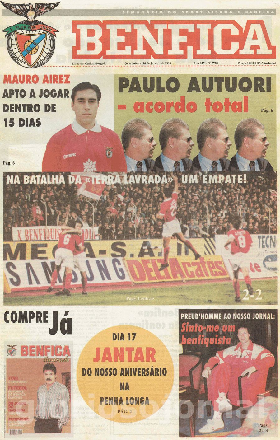 jornal o benfica 2778 1996-01-10